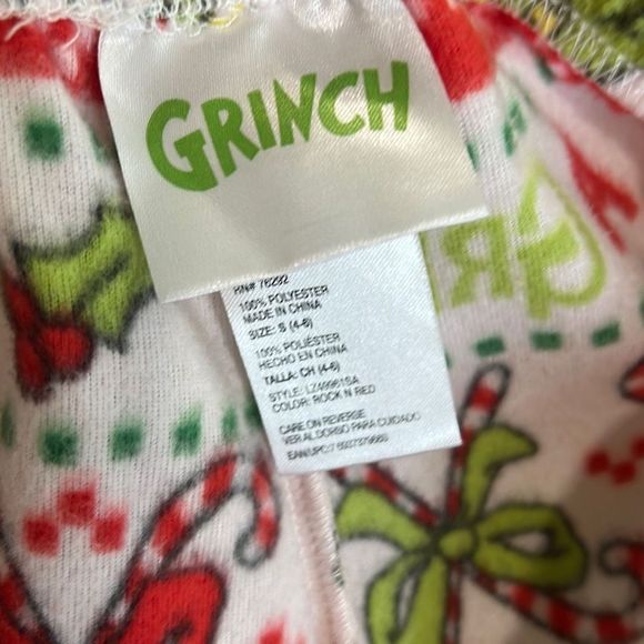 Grinch “Don’t Be A Grinch” Pajama Set Small 4 6 Matching Christmas - Picture 9 of 10